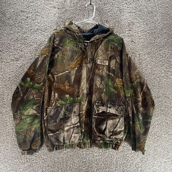 Scent Blocker Plus Frontier Jacket Mens Large Camo Hooded Hunting Real Tree Camo - Picture 1 of 13